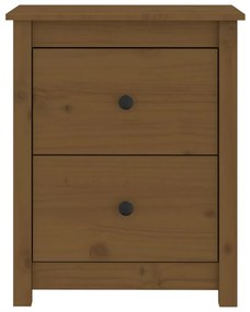 Comodino Miele 50x35x61,5 cm in Legno Massello di Pino