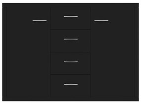 Credenza Nera 88x30x65 cm in Legno Multistrato