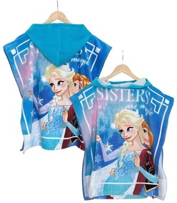 Accappatoio Poncho Bimba con cappuccio Frozen Disney  Colore Azzurro