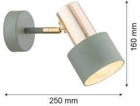 Argon 4315 - Faretto da muro DORIA 1xE27/15W/230V verde/ottone