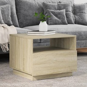 Tavolino Da Soggiorno Con Luci Led Rovere Sonoma 50x49x40 Cm /