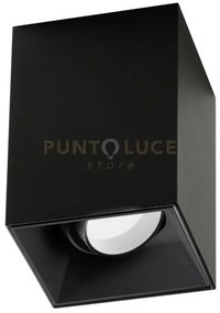 Gfa1231- faretto orientabile nero 1 luce attacco gu10 quadrata l.8,...