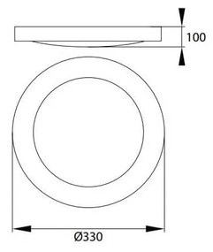 Plafoniera 2xE27, Inox, IP44 - Ø330mm da soffitto e parete Base Doppia E27