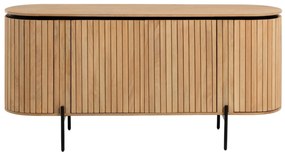 Kave Home - Credenza Licia 4 ante in legno massello di mango e metallo verniciato nero 170 x 80 cm