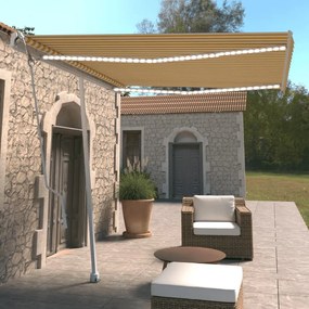 Tenda Automatica Con Sensore Vento Led 300x250 Cm Gialla Bianca /