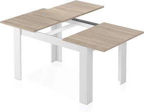 Tavolo allungabile bianco lucido 90x140/190 cm - Prolunga centrale e stile nordico