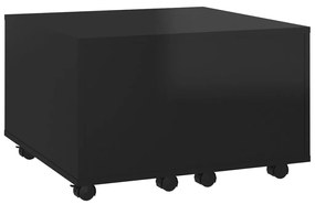 Tavolino da salotto nero lucido 60x60x38 cm in truciolato
