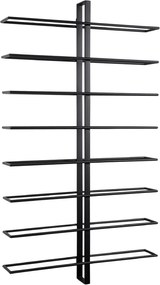 Portabottiglie in metallo nero da parete numero di bottiglie 16 Dual - PT LIVING