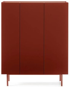 Cassettiera alta rossa effetto rovere95x120 cm Arista - Teulat