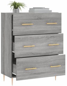 Credenza grigio sonoma 69,5x34x90 cm in legno multistrato