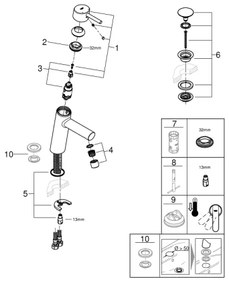 GROHE 23932001 - Miscelatore lavabo EUROSMART, misura M, cromo lucido