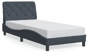 Giroletto Con Luci Led Grigio Scuro 90x190 Cm İn Velluto /