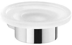 Gedy - Portasapone da parete PIRENEI, vetro opalino/cromo lucido