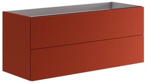 Mobile da bagno sospeso sotto lavabo L 119.5 x H 50 x P 45.5 cm rosso opaco, 2 cassetti VISOBATH Opera