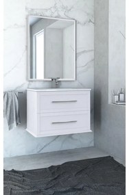 Mobile da bagno sotto lavabo BADEN HAUS Tiffany bianco laccato opaco L 74 x H 55 x P 46 cm 2 cassetti, lavabo non incluso