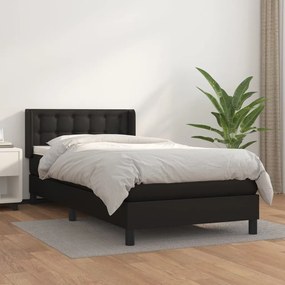 Giroletto A Molle Con Materasso Nero 80x200 Cm İn Similpelle /