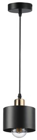 Lampadario a sospensione con filo 1xE27/35W/230V diametro 12 cm nero/oro