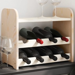 Portavini Con Pannello Superiore 43x25x37cm Legno Massello Pino /