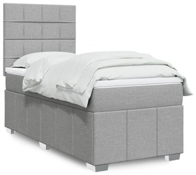 Giroletto A Molle Con Materasso Grigio Chiaro 80x200 Cm Tessuto /