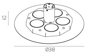 Plafoniera Moderna Disk Metallo Grigio 5 Luci Gx53