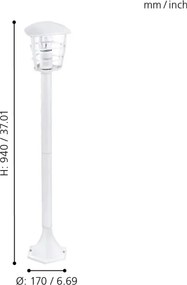 Eglo 18799 - Lampada da esterno ALORIA 1xE27/60W/230V IP44 bianca