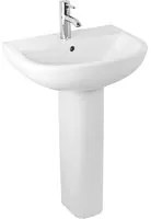 Lavabo con colonna 55 cm in ceramica bianco lucido salvaspazio monoforo