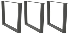 Gambe Tavolo Pranzo A V 3 Pz Antracite 100x(72-73,3)cm Acciaio /