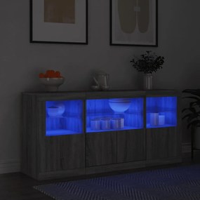Credenza Con Luci Led Grigio Sonoma 142,5x37x67 Cm /