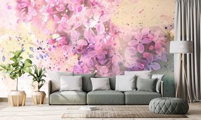 Carta da parati – Ramo di fiori rosa