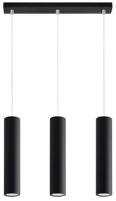 Lampadario nero in metallo Castro – Sollux