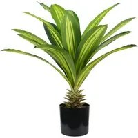 Pianta Artificiale Dracaena H60 cm con Vaso Verde