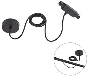 Alimentatore a I per binario monofase con piastra di montaggio rotonda Nero - Iconic