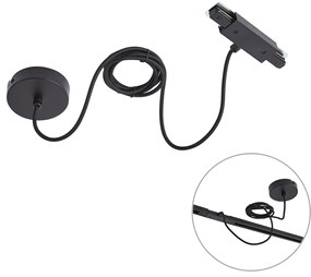 Alimentatore I per binario monofase con rosone rotondo nero - Iconic