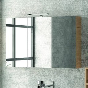 Composizione bagno 100cm sospesa con mobile specchio contenitore e 2 pensili - KAMALU