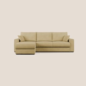 Dream Divano letto angolare in microfibra effetto pelle smacchiabile T15 giallo