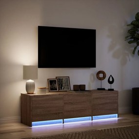 Mobile porta tv con led rovere marrone 140x34x40 cm truciolato