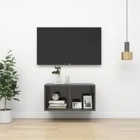 Armadietto da Parete per TV Grigio 37x37x72 cm in Truciolato cod mxl 20471