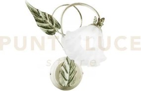 Applique a parete isotta avorio 1 luce attacco e14 16x28x35cm in me...