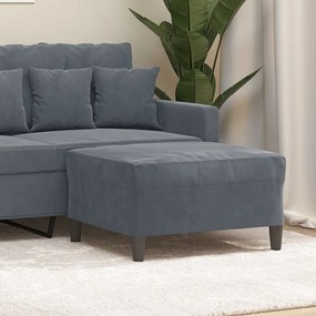 Poggiapiedi Grigio Scuro 70x55x41 Cm İn Velluto /