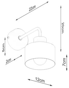Sollux SL.1129 - Lampada da parete SAVAR 1xE27/60W/230V nera