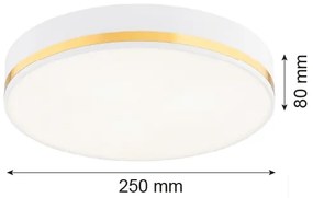 Argon 7034 - Plafoniera AMORE 2xE27/15W/230V diametro 25 cm bianco/oro