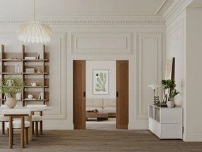 Porta scorrevole doppia con sistema a incasso 2 x H205 x L83 cm  in MDF e Legno Naturale scuro - SANDORA