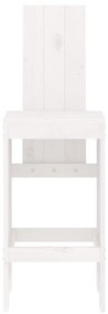 Sgabelli da bar 2pz bianchi 40x42x120 cm legno massello pino