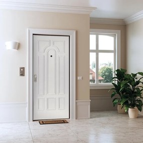 Porta blindata DI.BI. Argo L 90 x H 210 cm in PVC bianco, apertura spingere a destra
