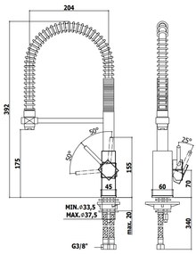 paffoni level lea176 professional miscelatore lavello con braccio girevole cromo