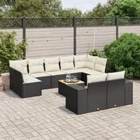 Set Divani da Giardino 10pz con Cuscini in Polyrattan Nerocod mxl 91696