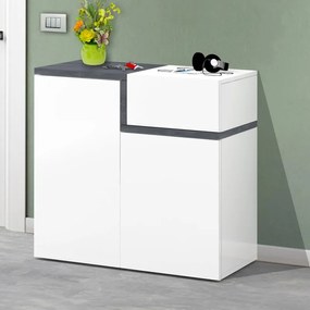 Mobile credenza ZET L 80 x H 80.1 P 40 cm bianco lucido e grigio