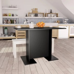 Tavolo da pranzo nero 110x60x75 cm in legno multistrato