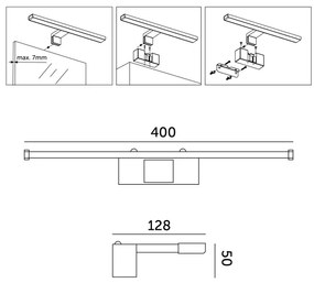 Illuminazione a LED per specchi da bagno LED/8W/230V 4000K IP44 40 cm