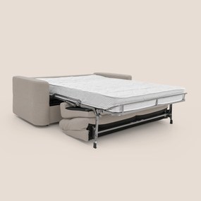 Cupido Divano letto materasso H18 cm e schienale alto in tessuto impermeabile simil cotone T13 panna